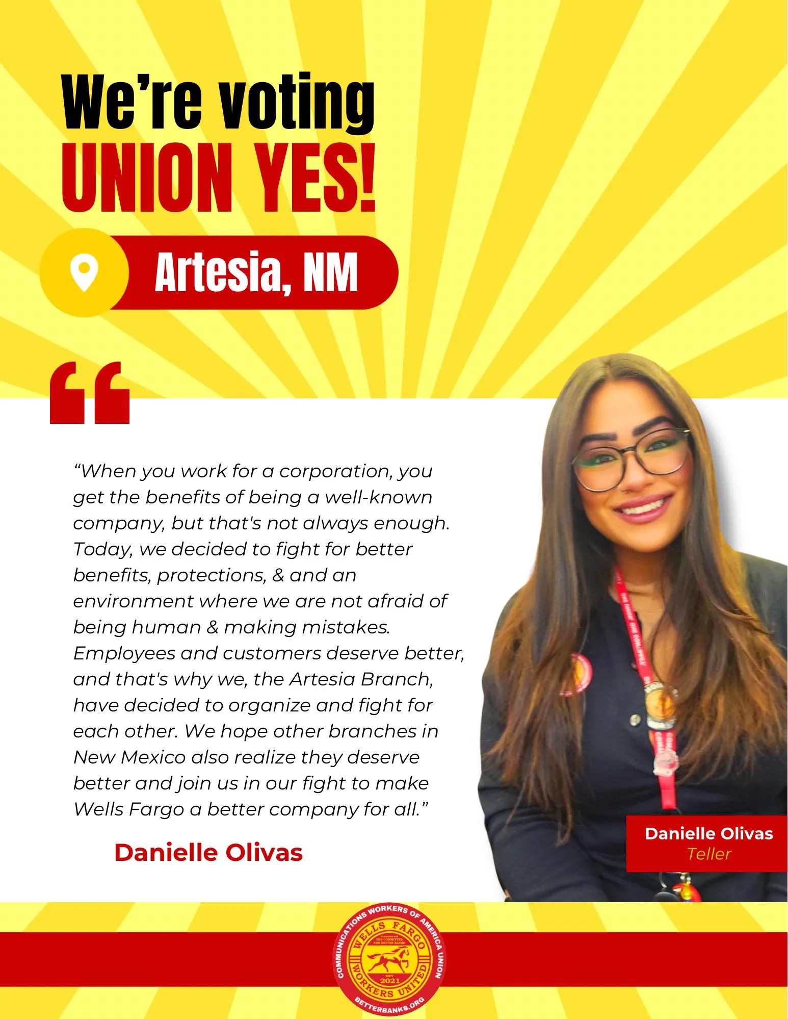 Artesia, NM is voting union YES!