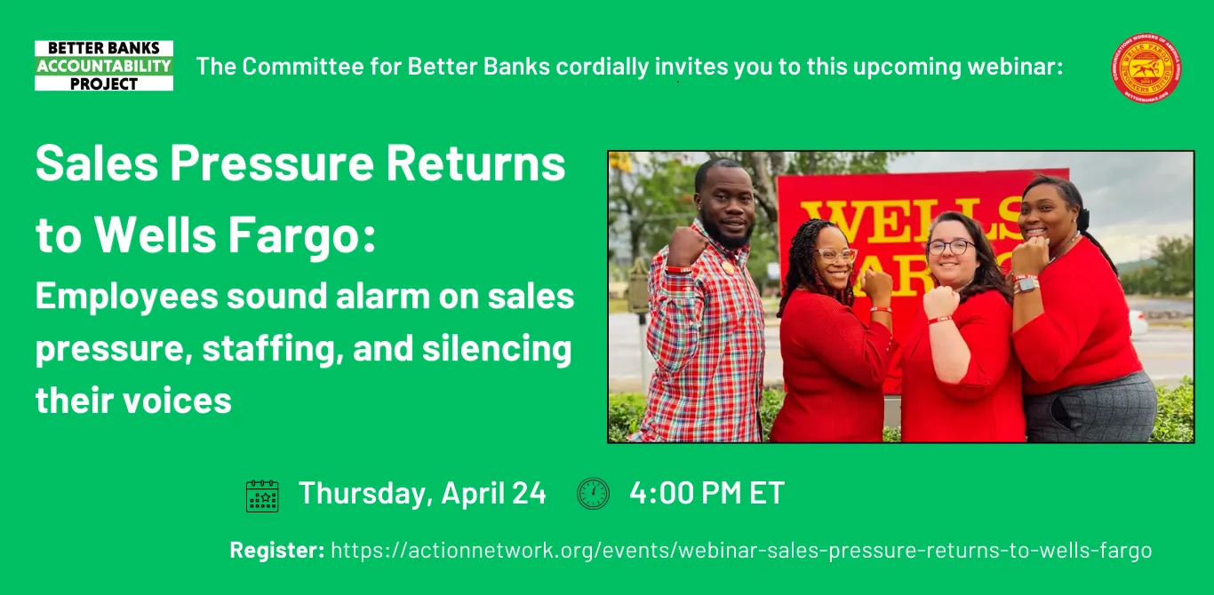 Sales Pressure Returns to Wells Fargo Webinar