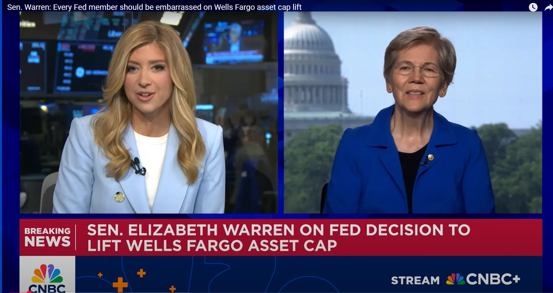 Sen. Warren and Rep. Waters call Fed move to lift Wells Fargo asset cap "Embarrassing and Unwarranted"
